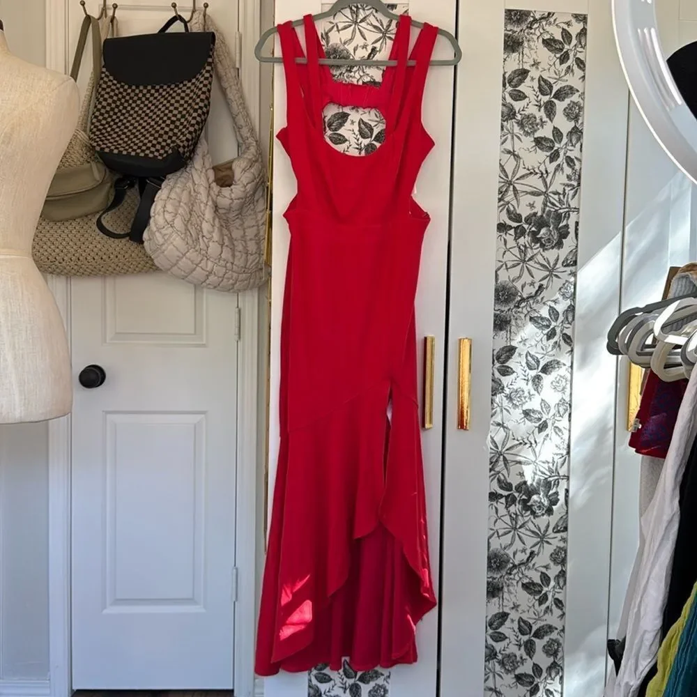 Maeve cutout ruffle side slit maxi - Picture 2 of 7